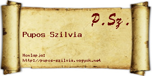 Pupos Szilvia névjegykártya